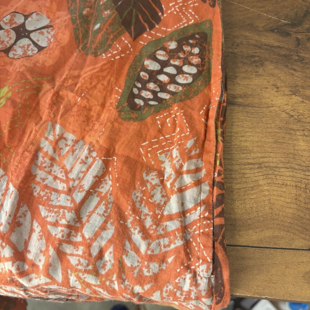 Gudrun Sjöden Organic Cotton Leaf-Print Shift Dress Orange Pullover Size Small - Picture 8 of 8